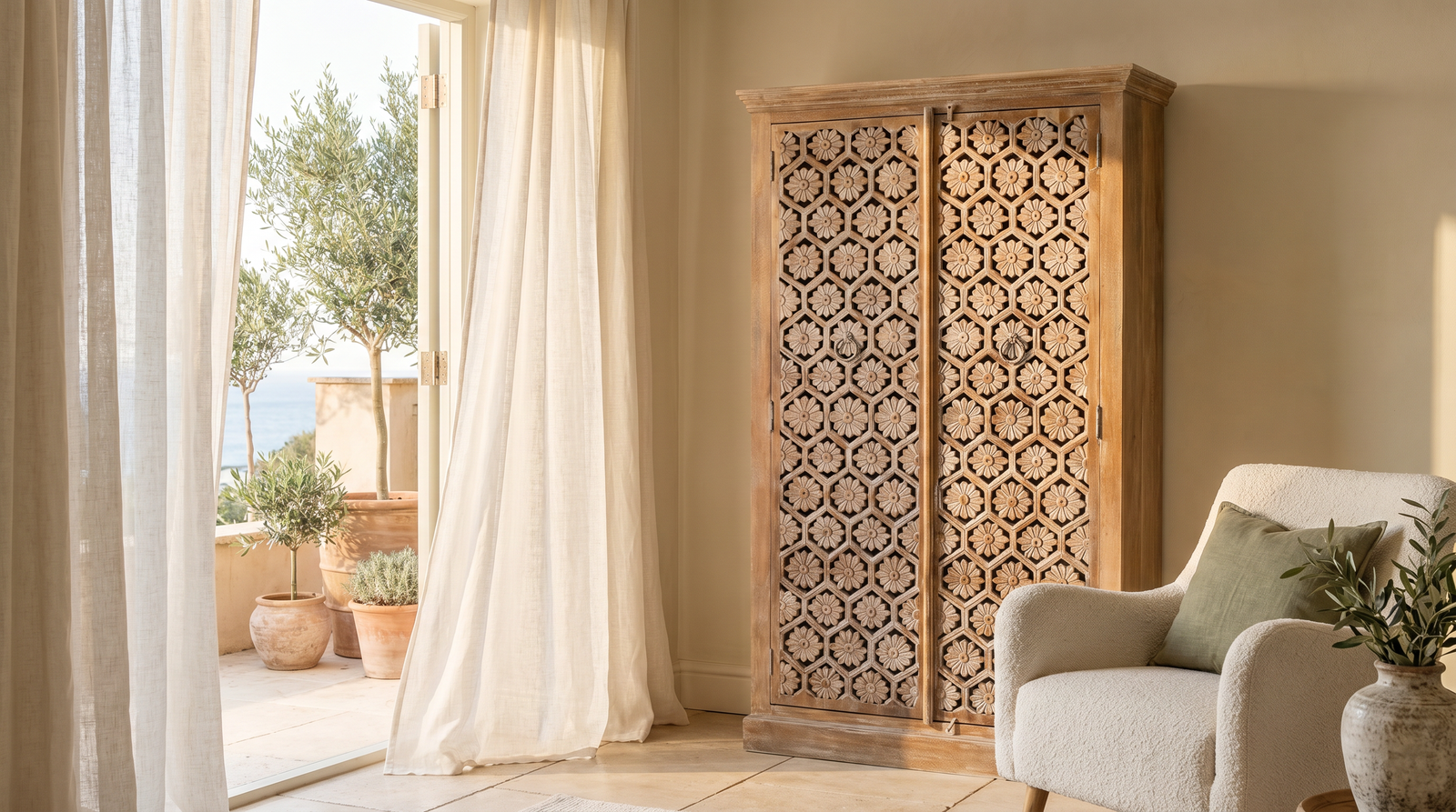Hand-Carved Solid Wood Wardrobes