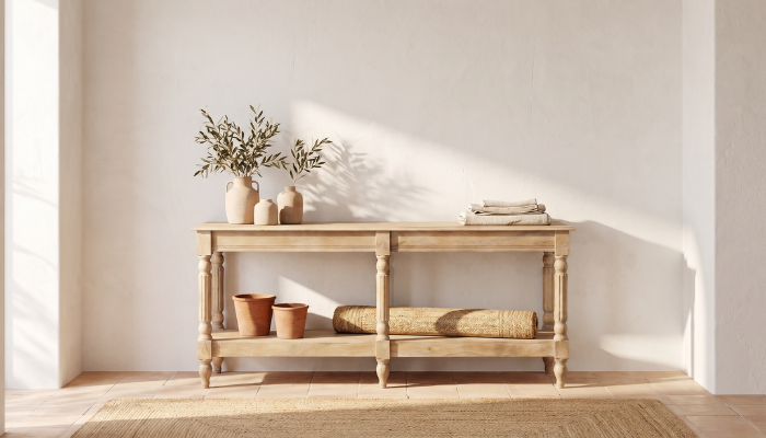 Mango wood consoles