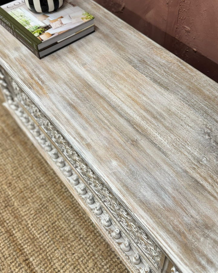 Witgewerkte Mango Houten Kist